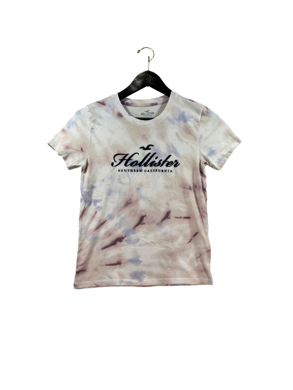 Hollister Tie Dye Logo T-Shirt Women’s XS Pastel Graphic Tee